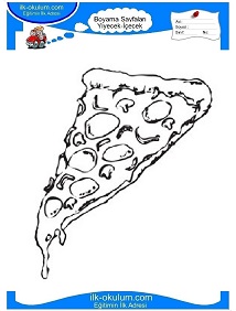 Çocuklar İçin Pizza Boyama Sayfaları 